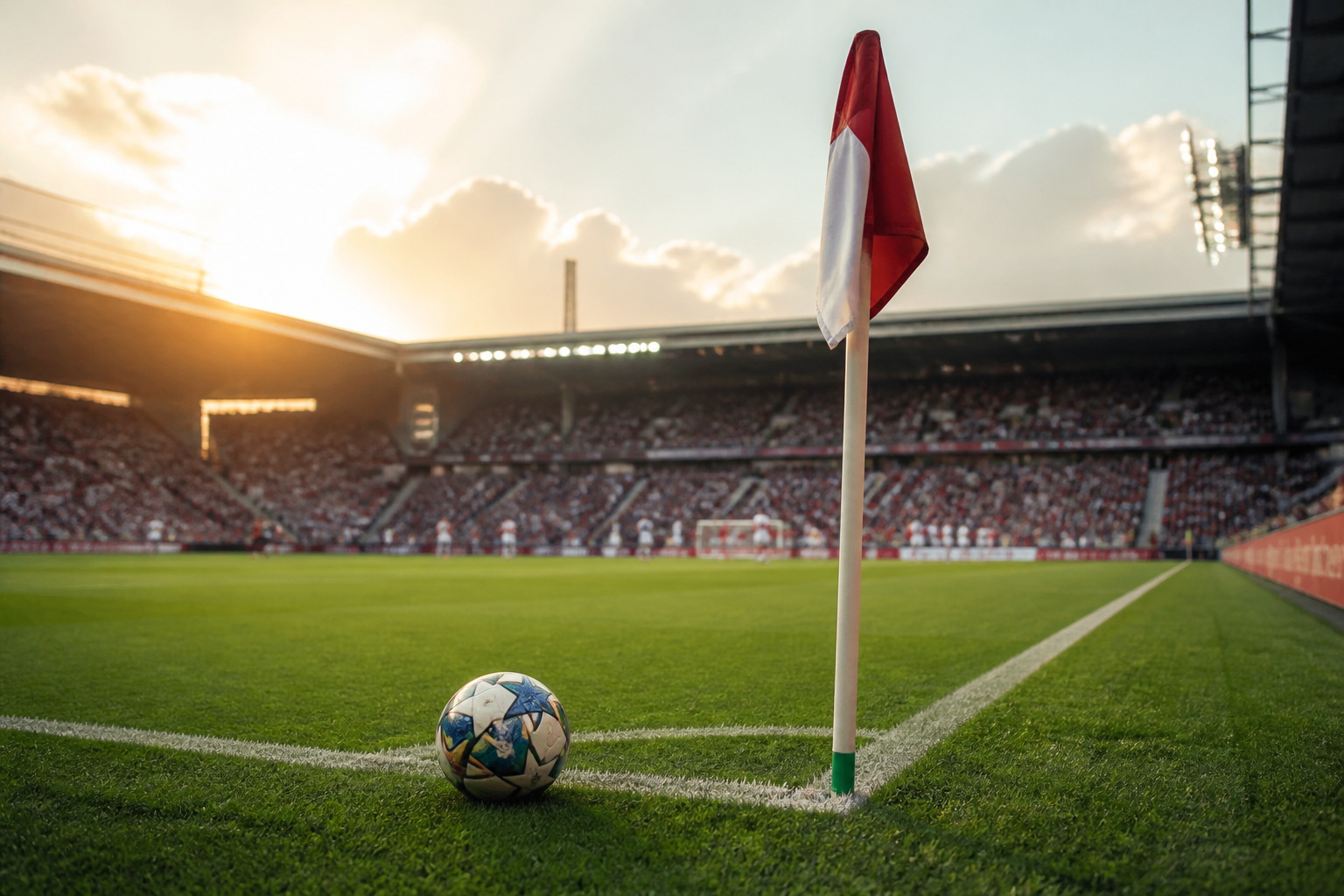 Cornervlag en bal — FootballAlarm-beeld